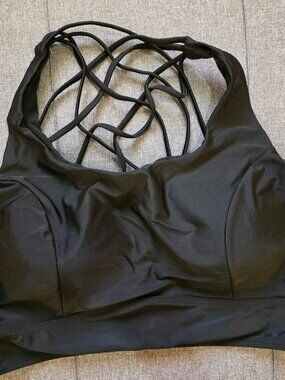 Torrid black lattice swim top